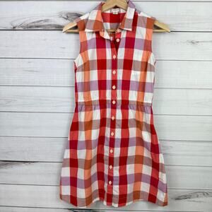 J. Crew Crewcuts Girls Gingham Sleeveless‎ Dress Size 12
